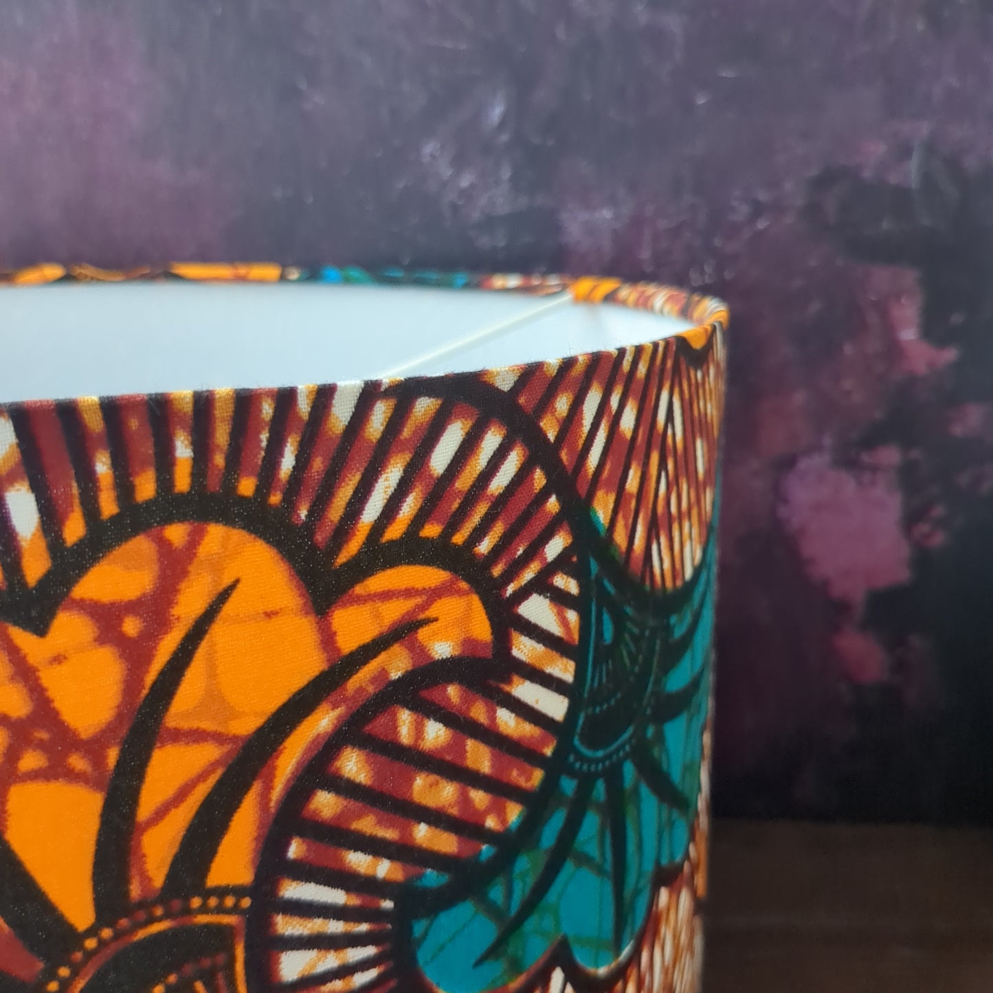 Brown Teal Leaf African Lampshade KARURA