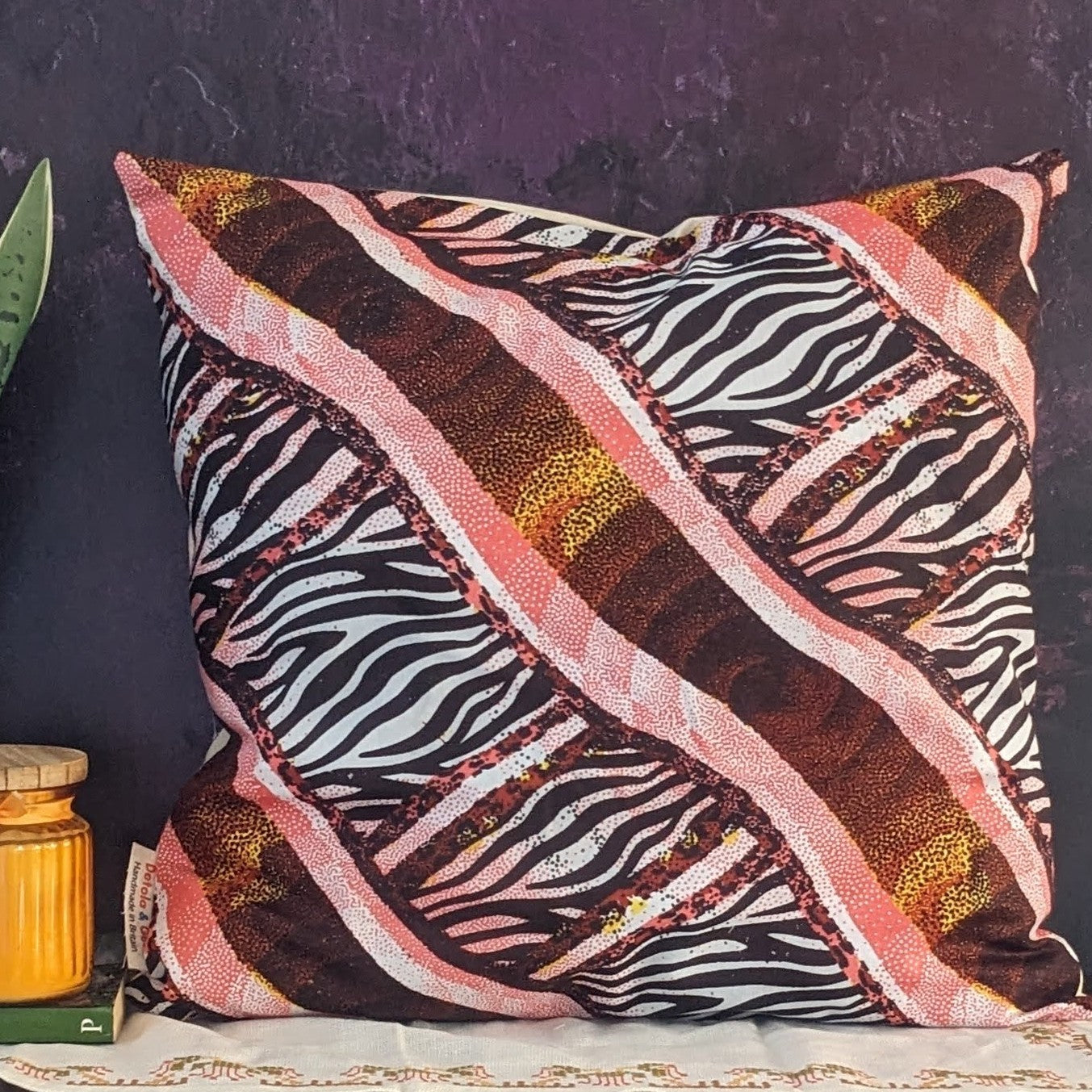 Wild Animal Stripe African Cushion SAFARI