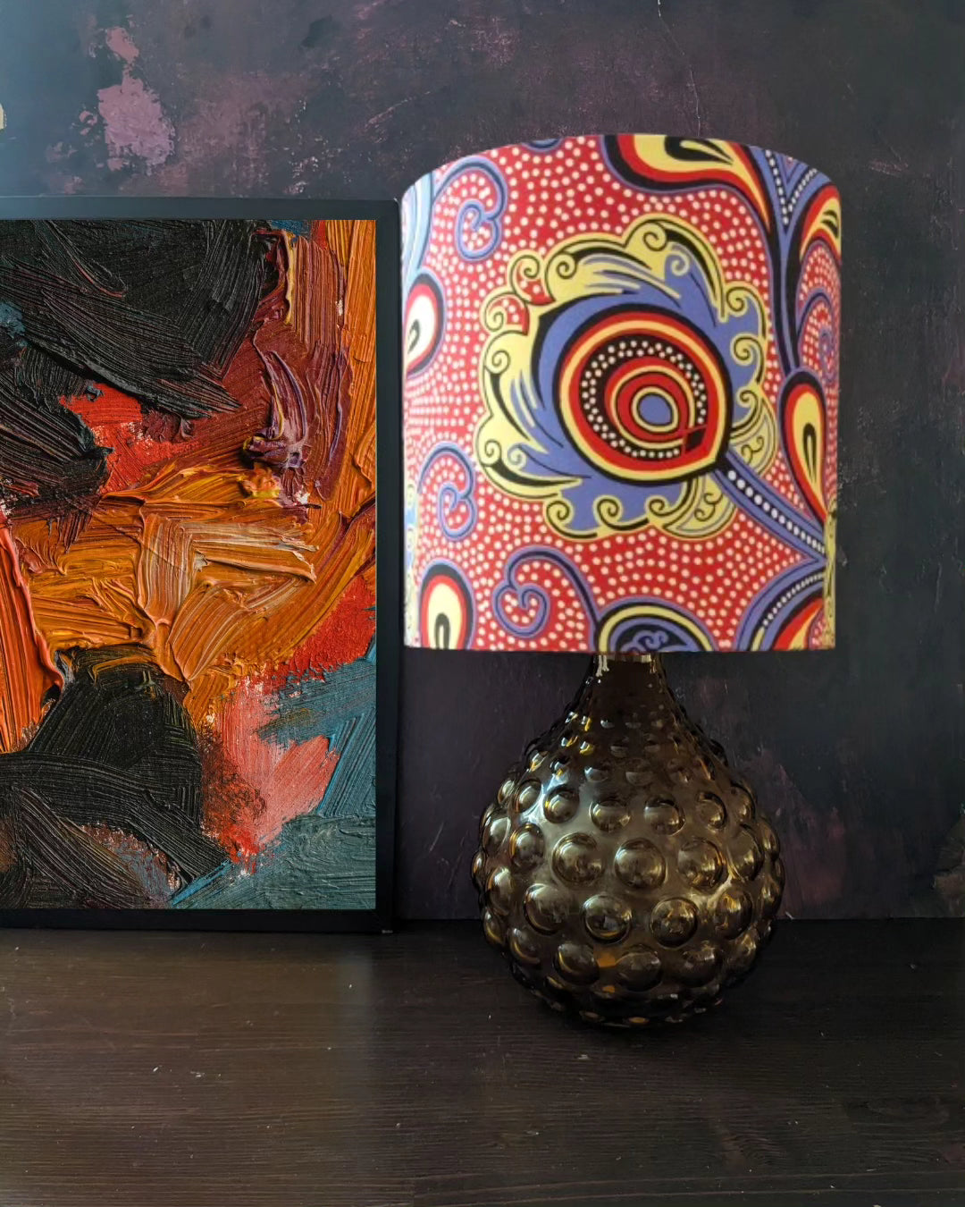 Colourful Flower Pattern African Lampshade MBALE