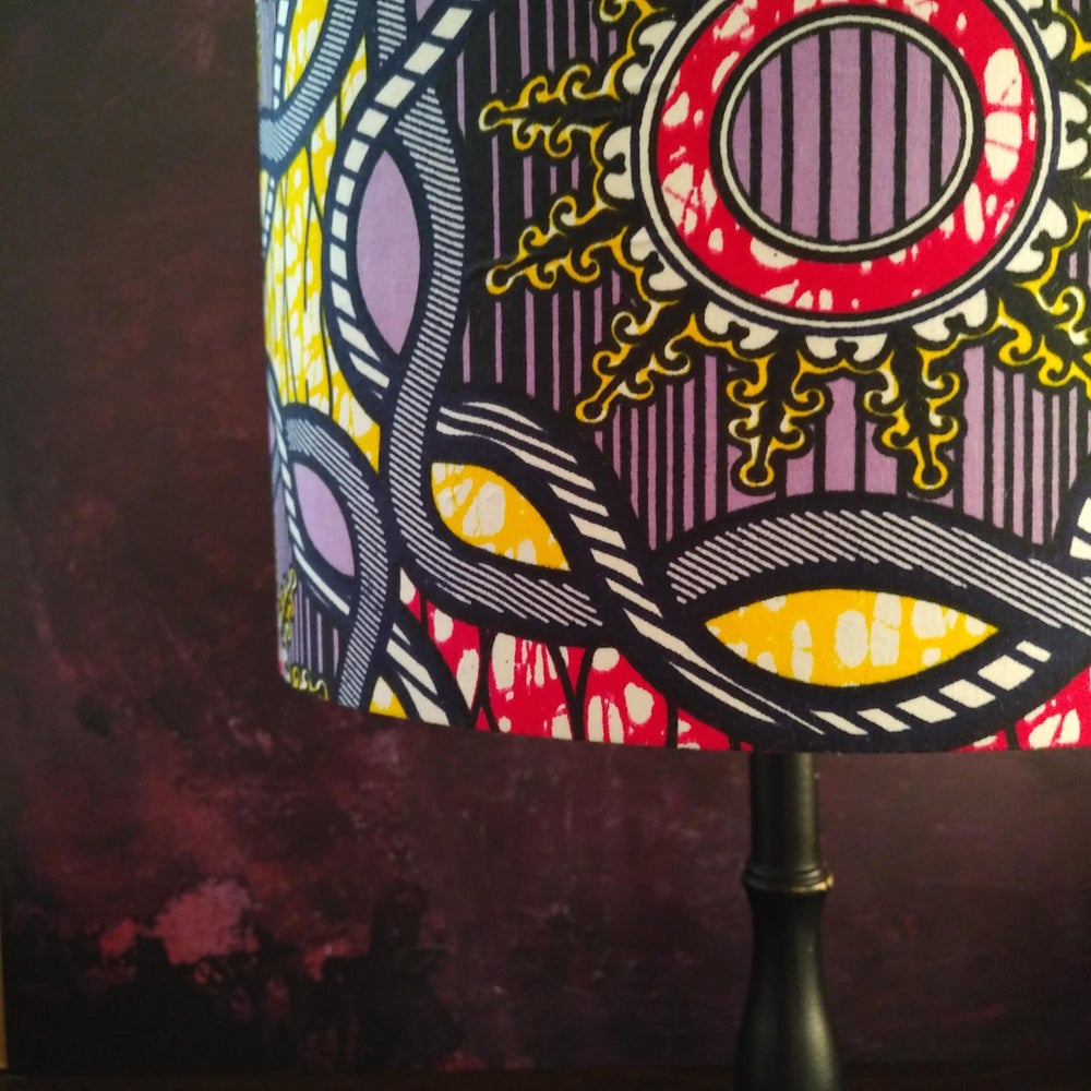 Nautical Ship Wheel African Lampshade ISONDO (Large 35cm Drum lamp shade)