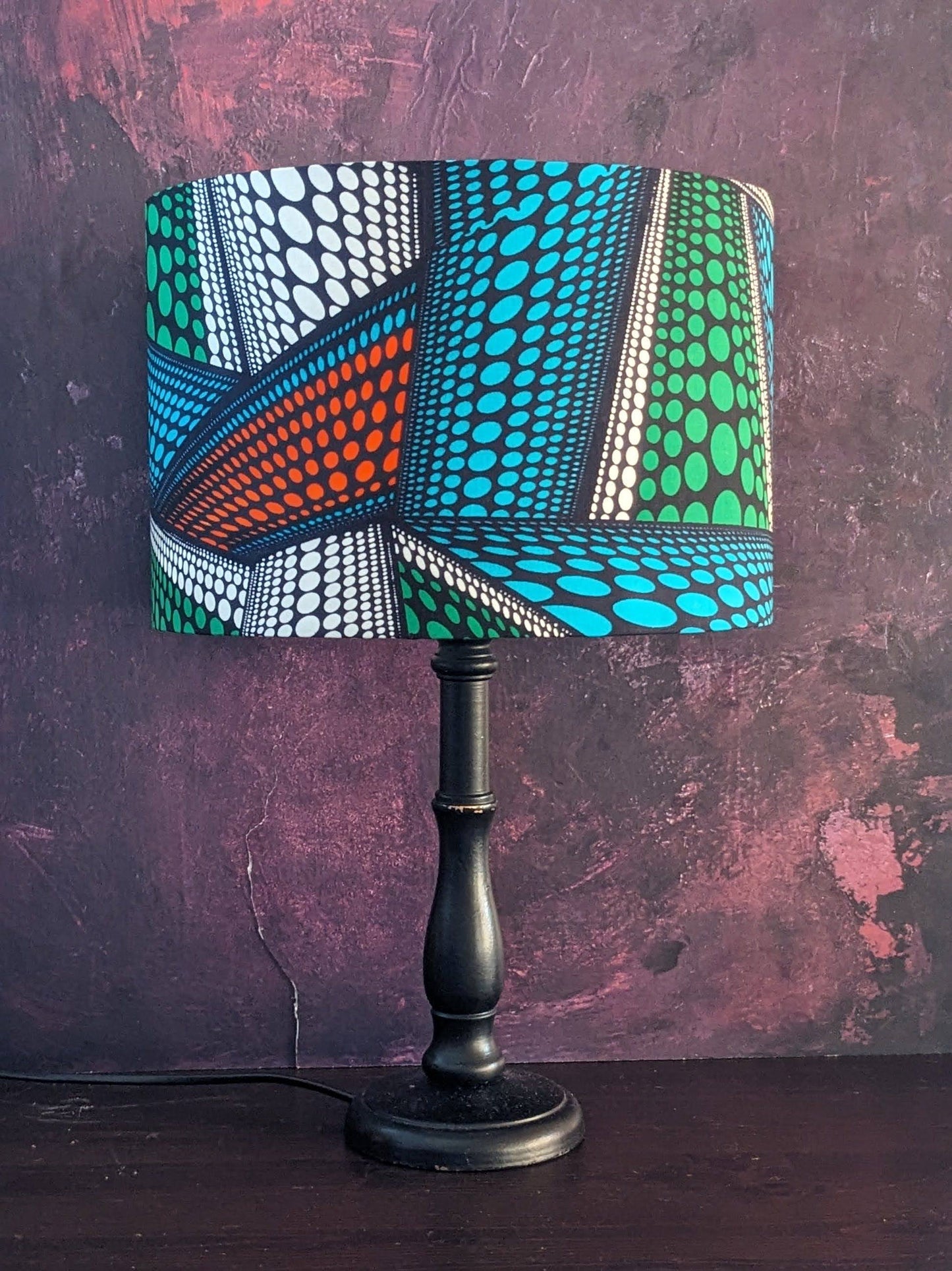 Pumpkin Spotted African Drum Lampshade KABEWA