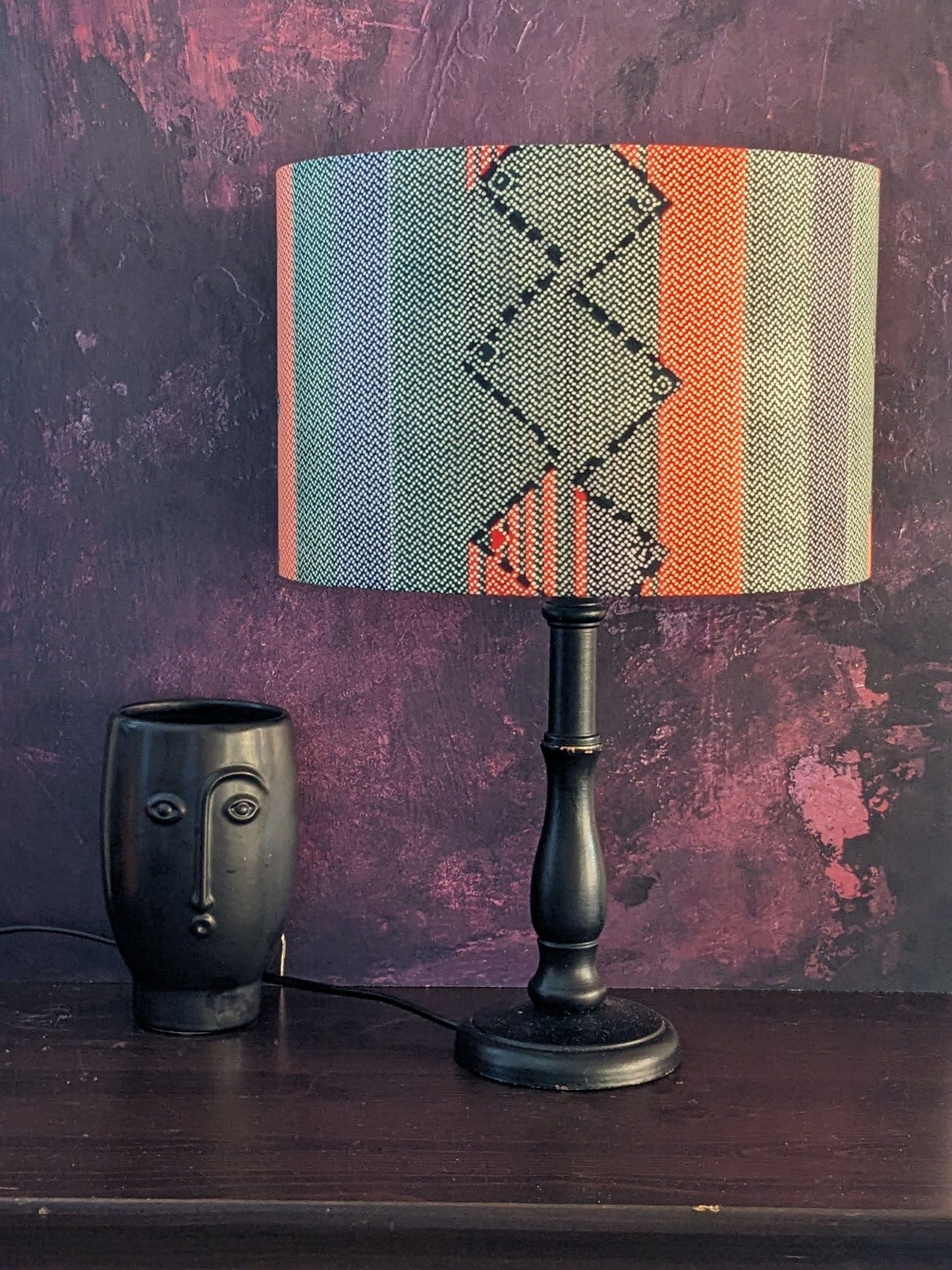 Pastel Stripe African Drum Lampshade KANGA