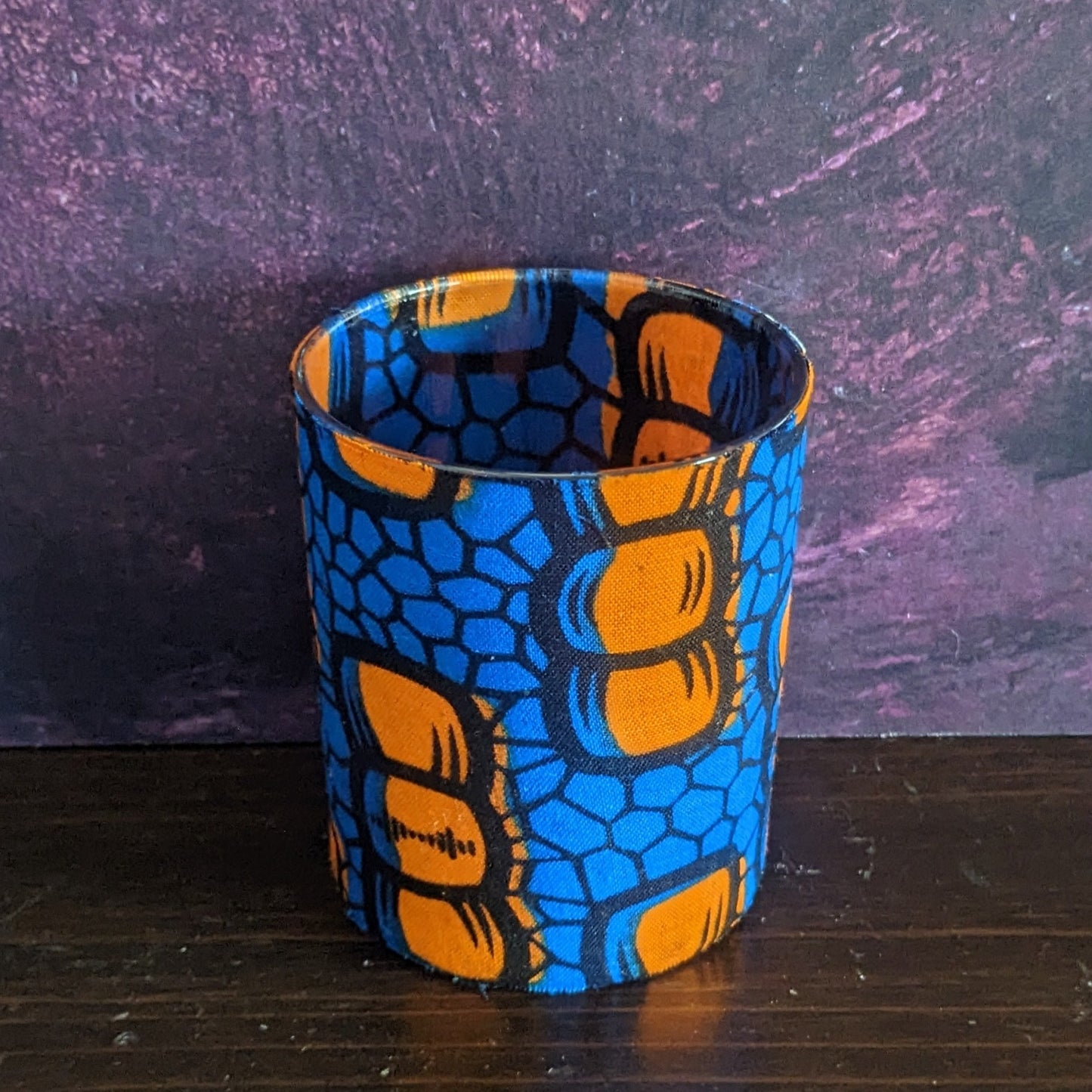 LOKUN African Print Gift Set: Blue with orange bow