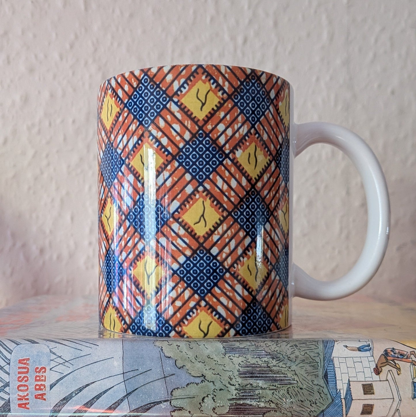 Geometric Criss Cross African Ceramic Mug KULLUN