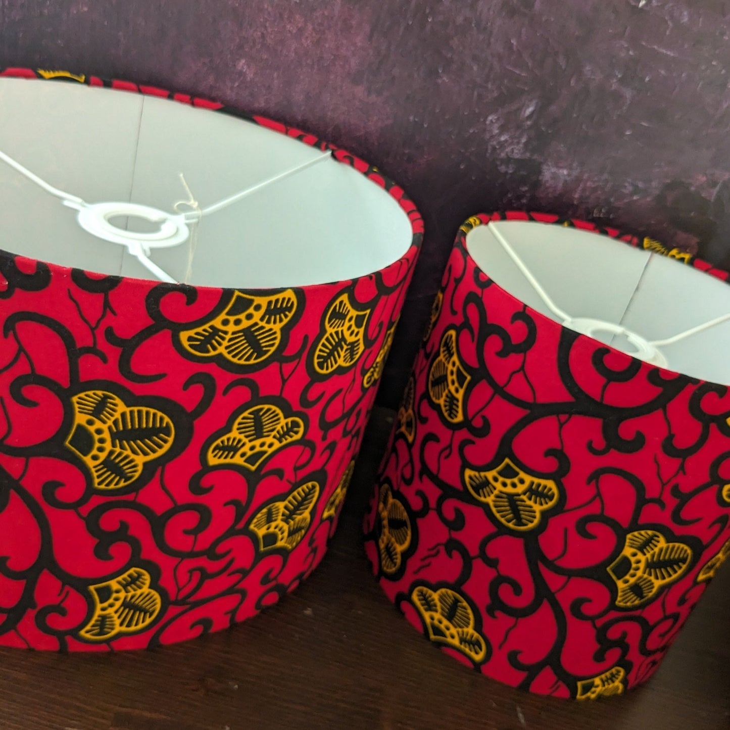 Red Yellow Gold Flower African Lampshade AYOKA