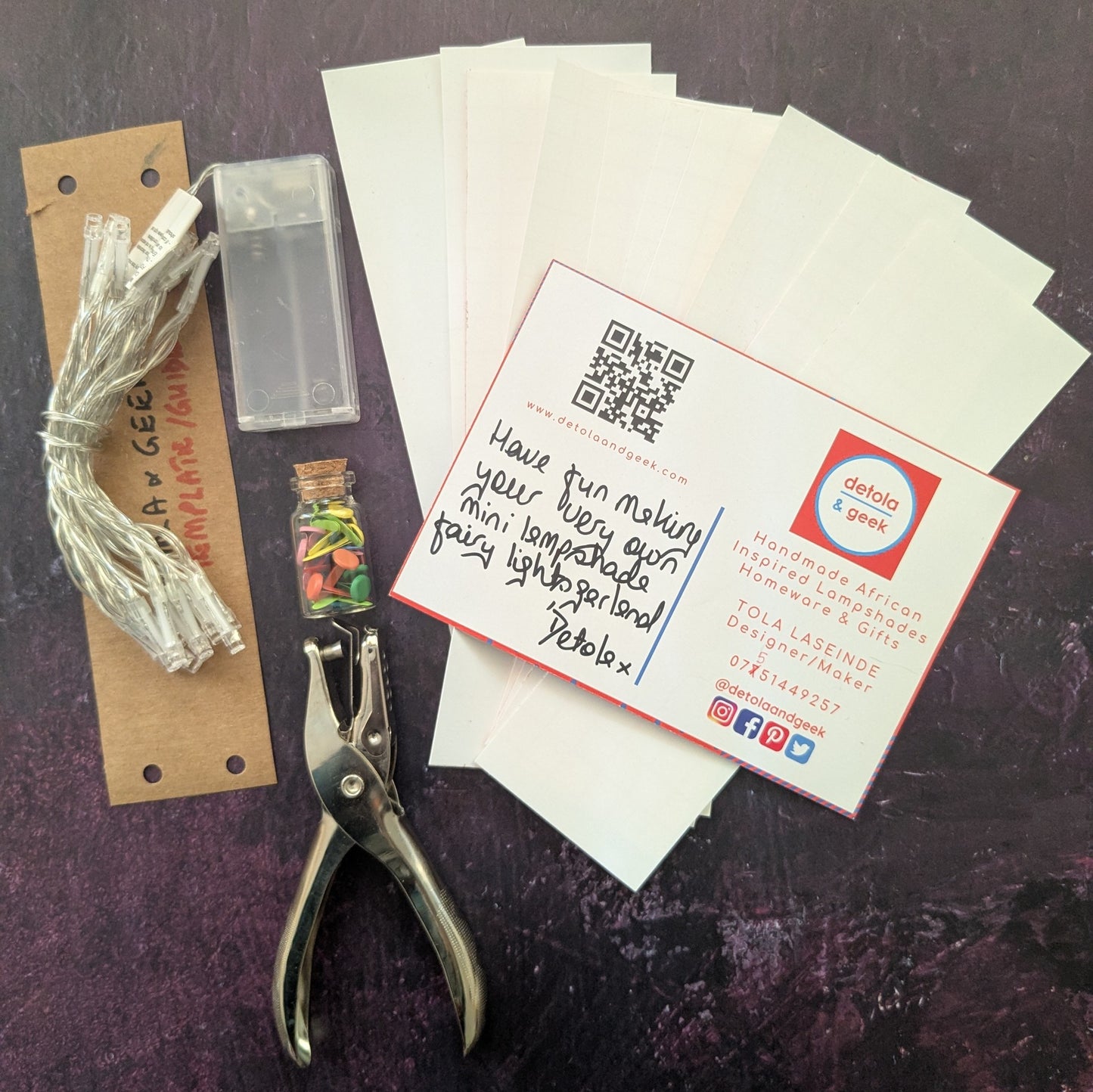 DIY Mini Lampshade Fairy Lights Craft Kit: mini lanterns string lights garland