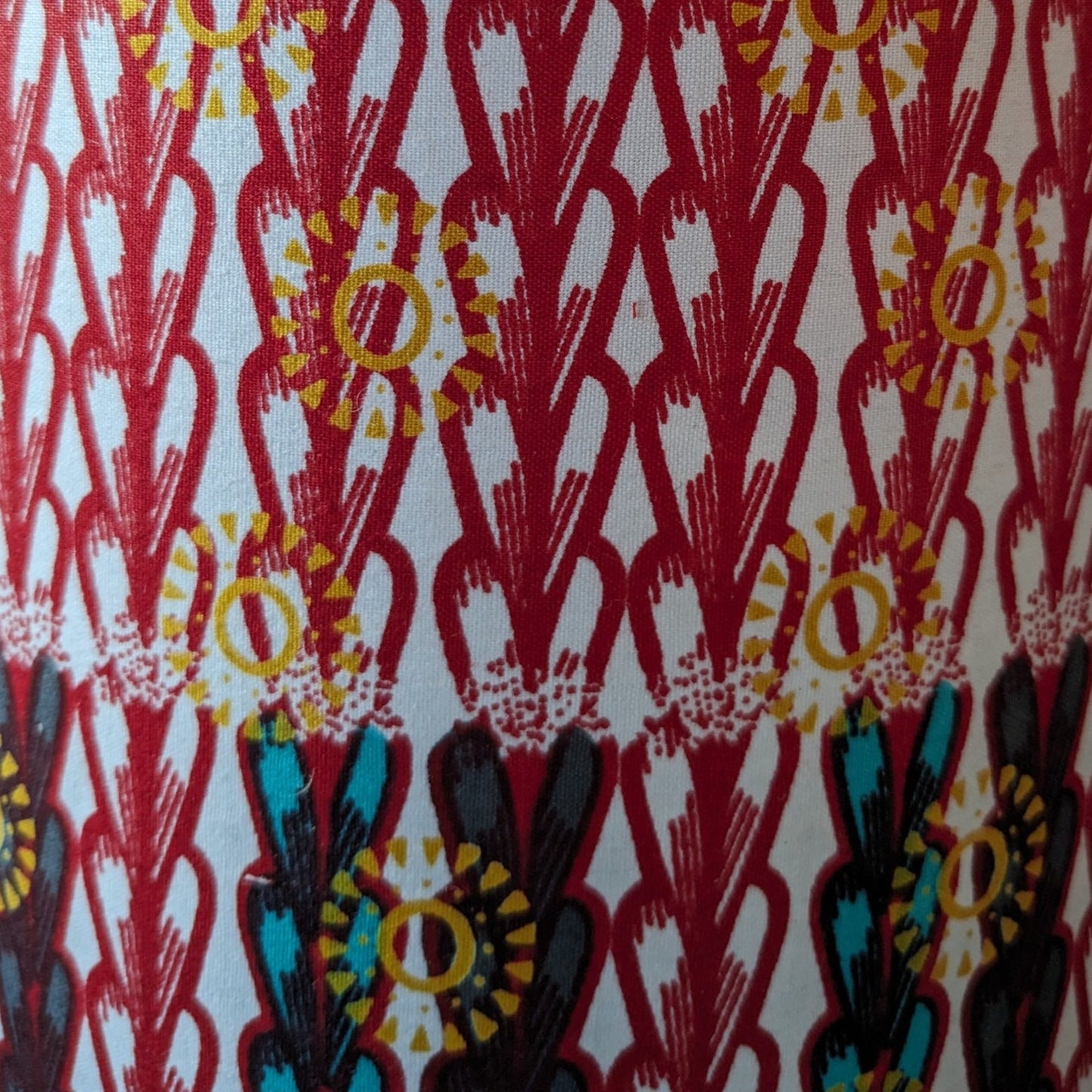 Red Geometric Stripe Tribal AZAD Lampshade