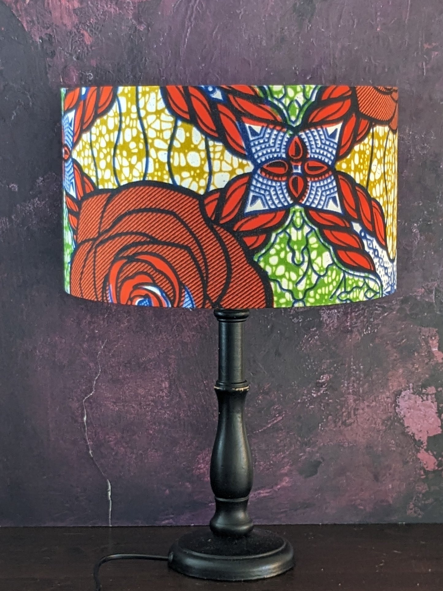 African Red Rose Drum Lampshade ZAHRA