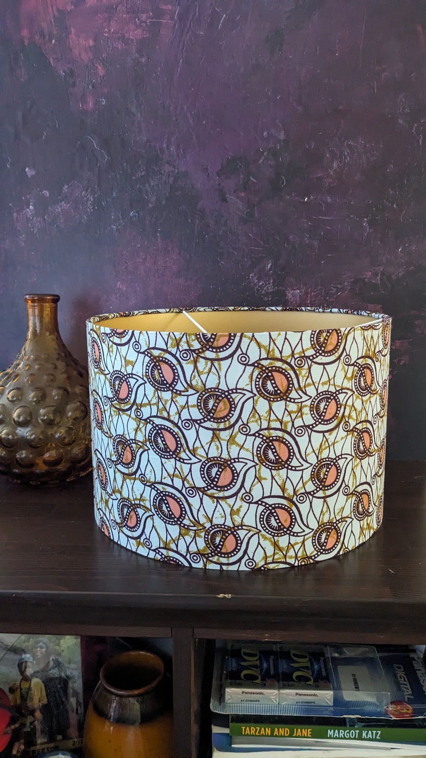 Brown Coral Eyes Patterned Lampshade AMURA