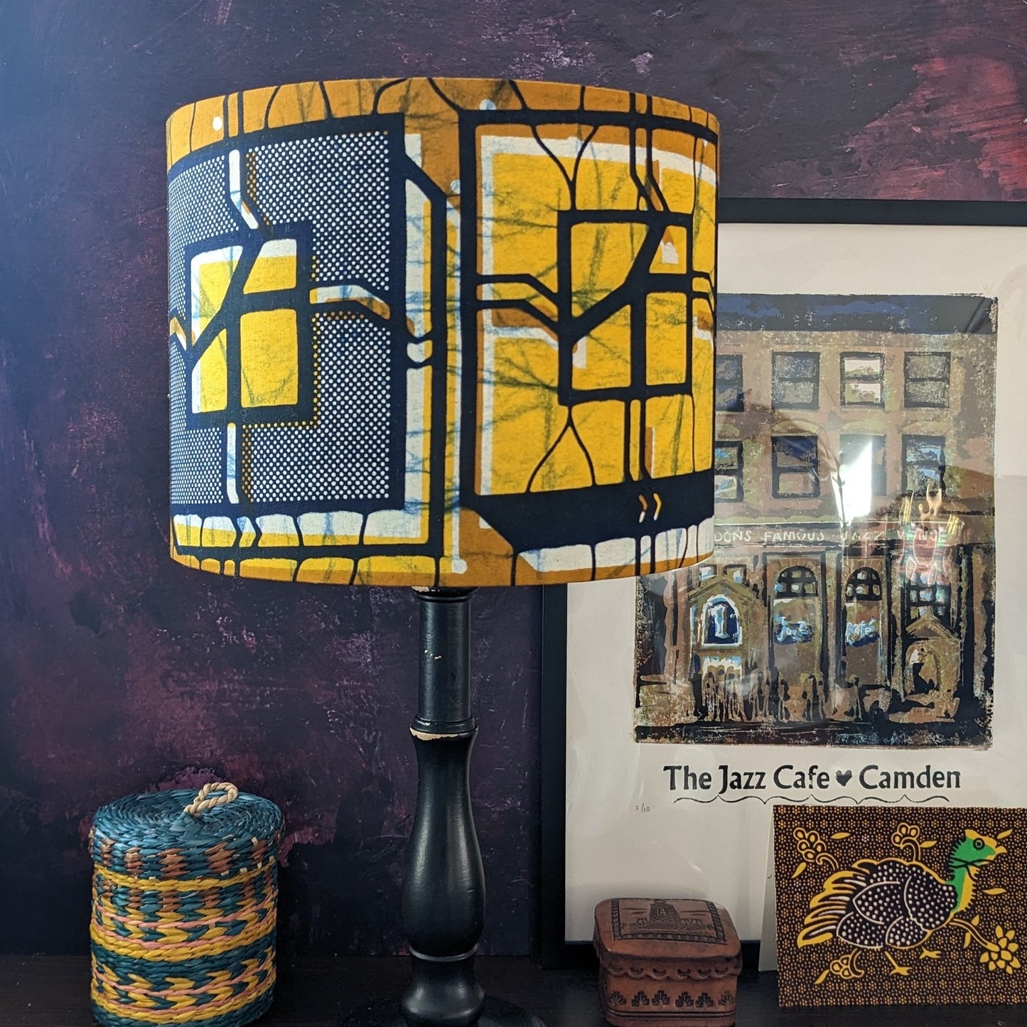 MidCentury Modern Square Pattern African Lampshade AKINDE