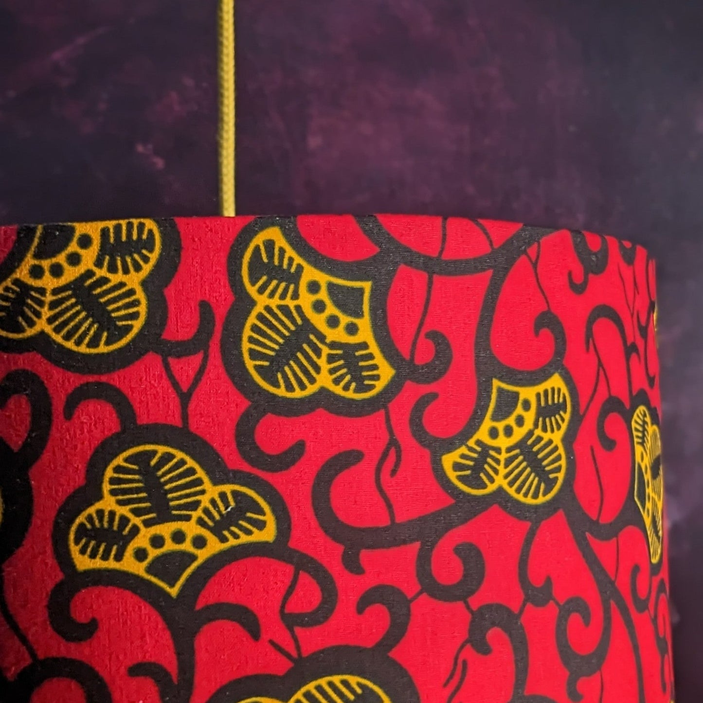 Red Yellow Gold Flower African Lampshade AYOKA