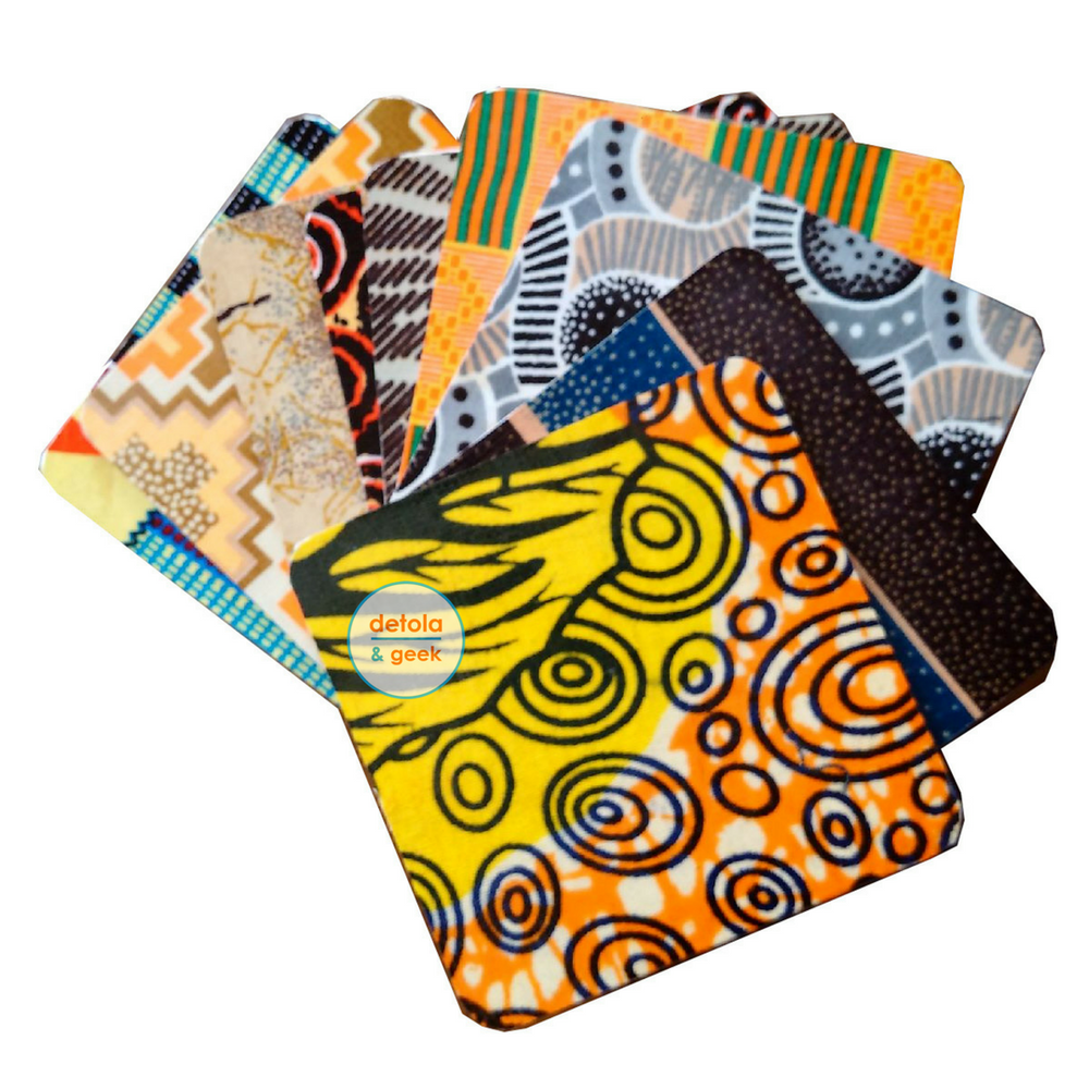 African wax print coasters, set of 25 coasters