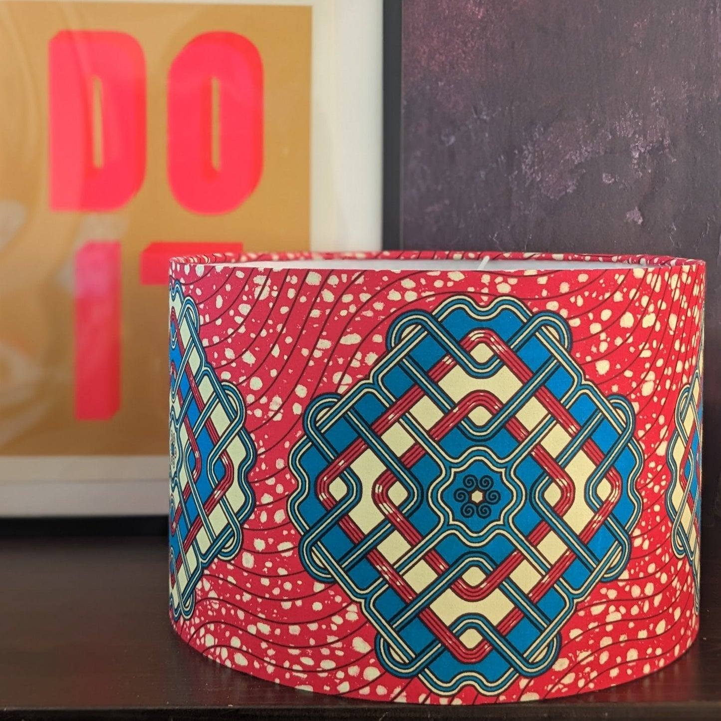 African Tribal Lampshade Pink Turquoise JOHARI