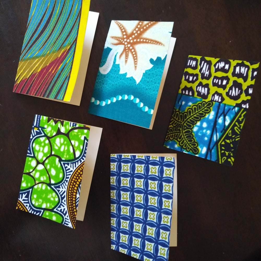 African Print Blank Note Cards (A7), set of 10