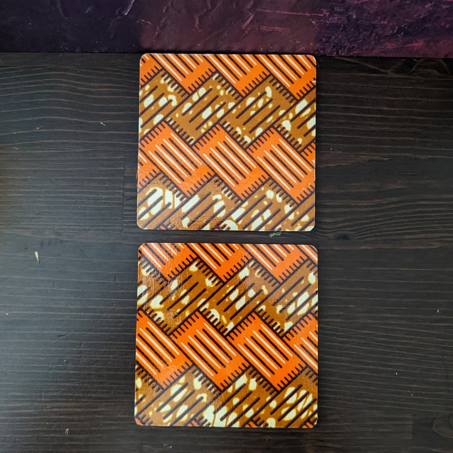 BIRIKI Gift Set: Orange and Brown African Brick pattern