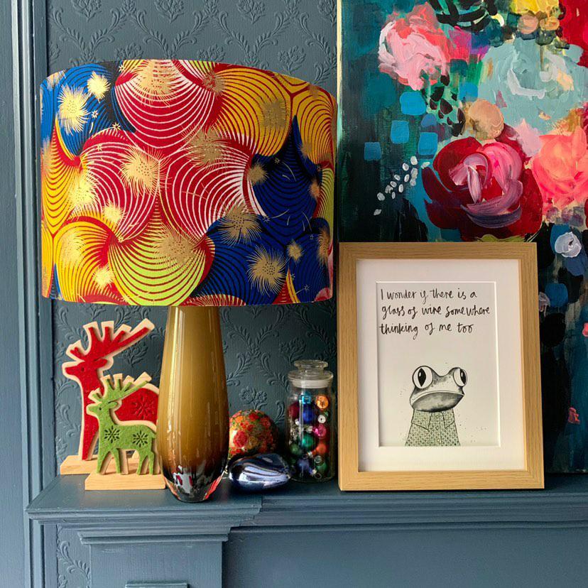 Tropical Gold African Lamp Shade FUNKE