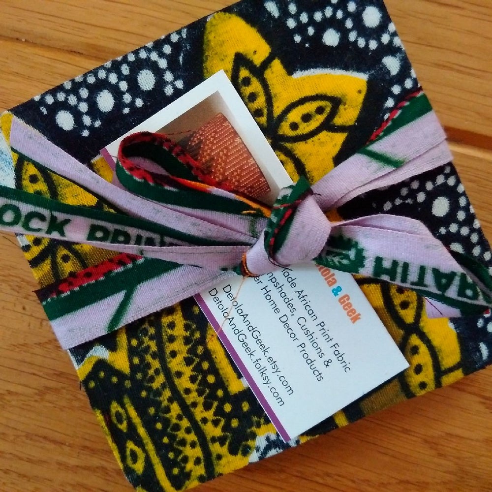 African wax print coasters, set of 25 coasters