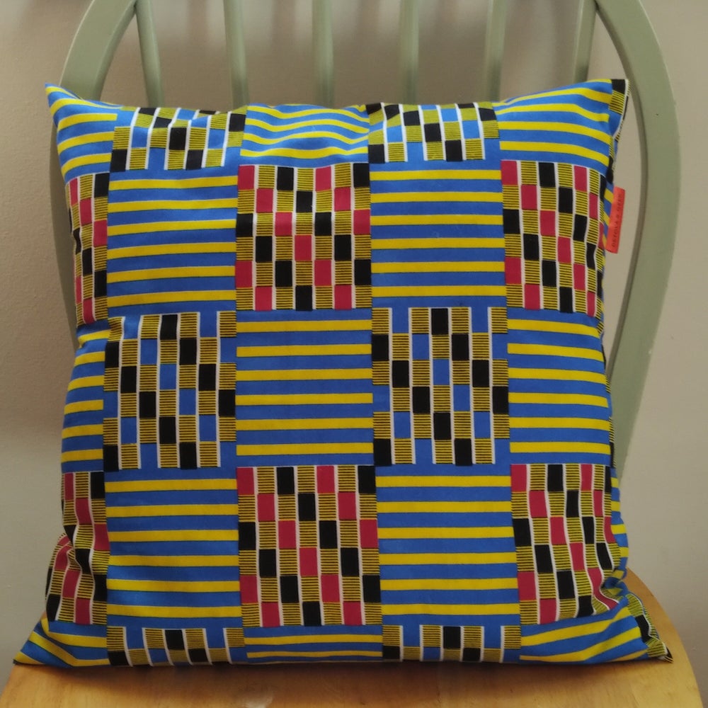 Geometric Square Kente Decorative Pillow ADOFO