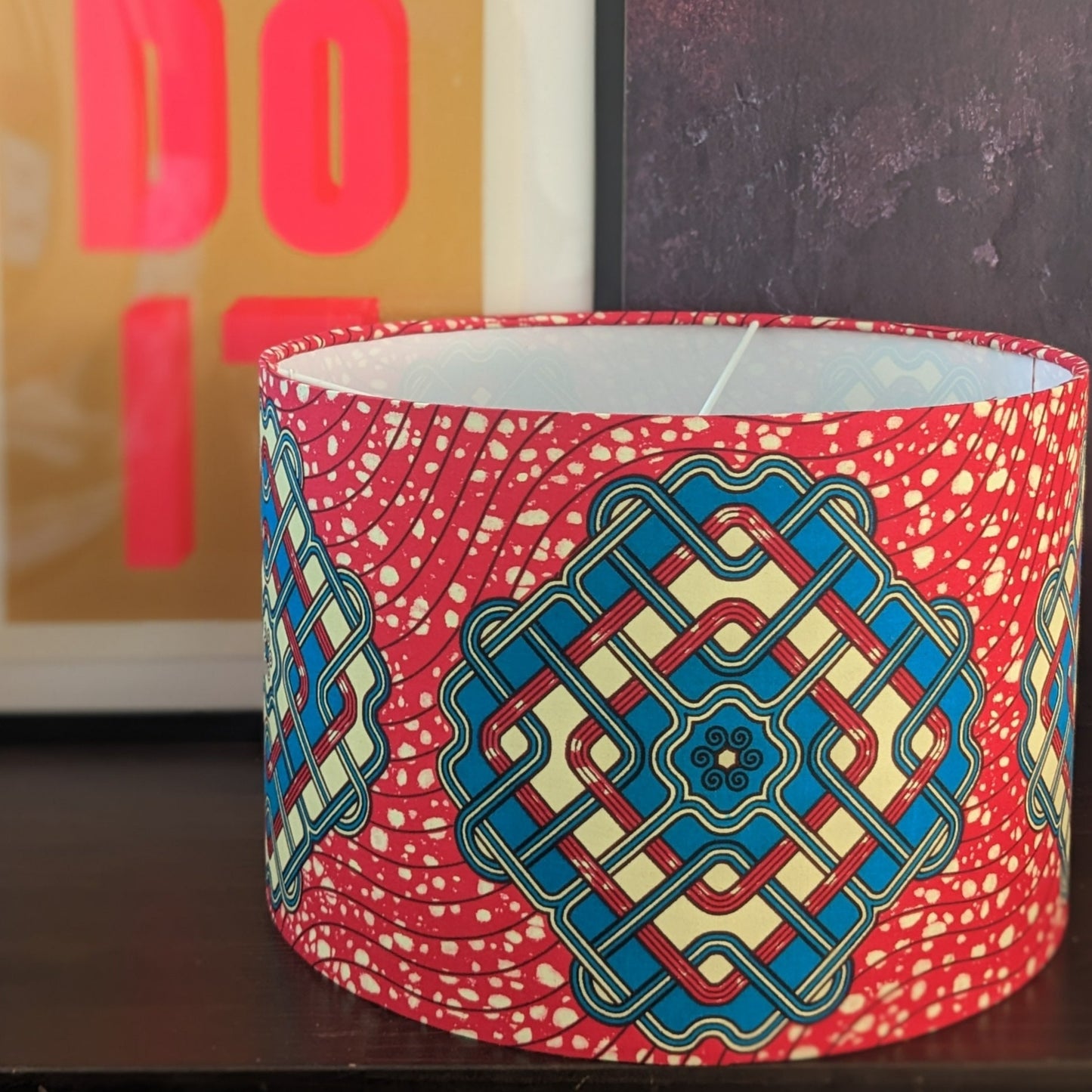 African Tribal Lampshade Pink Turquoise JOHARI