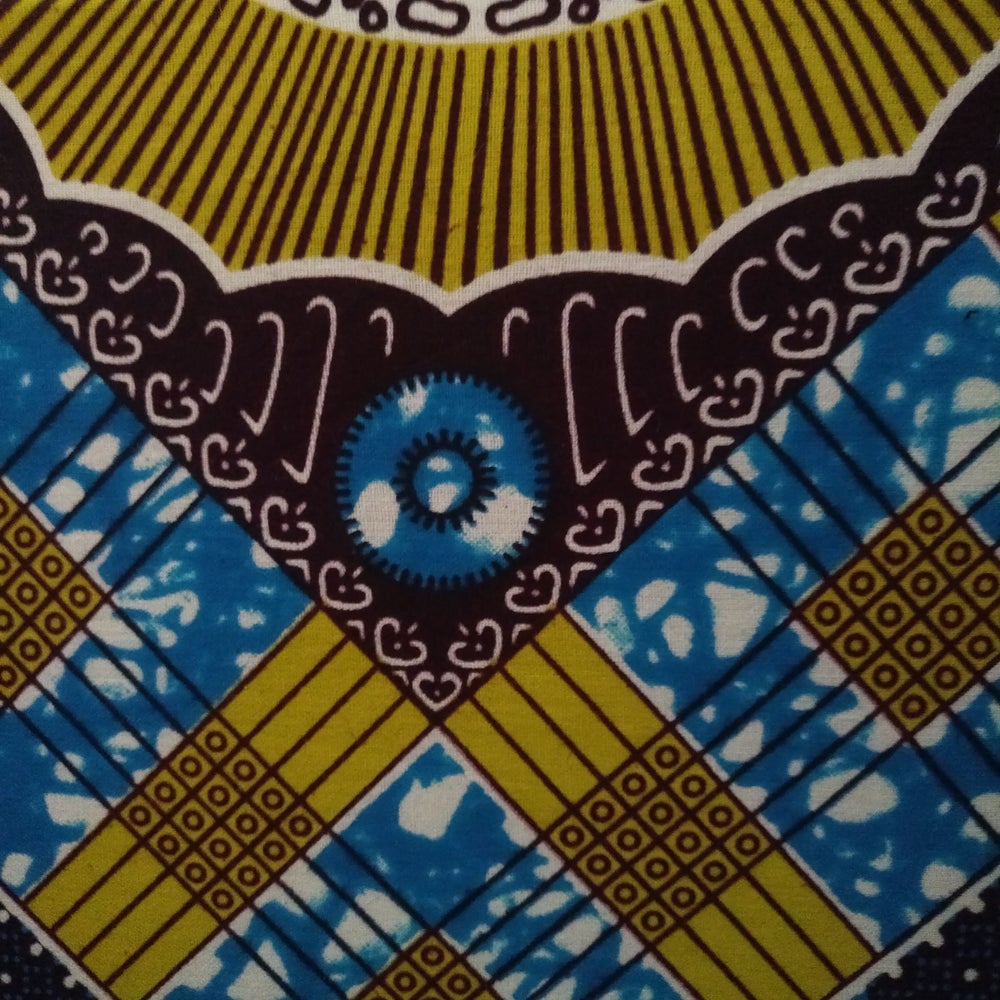 Mustard & Blue patchwork African wall decor