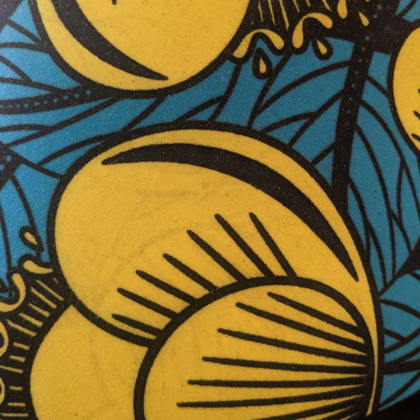 Blue Leaf Yellow Flower African Table Lampshade (ex-display)