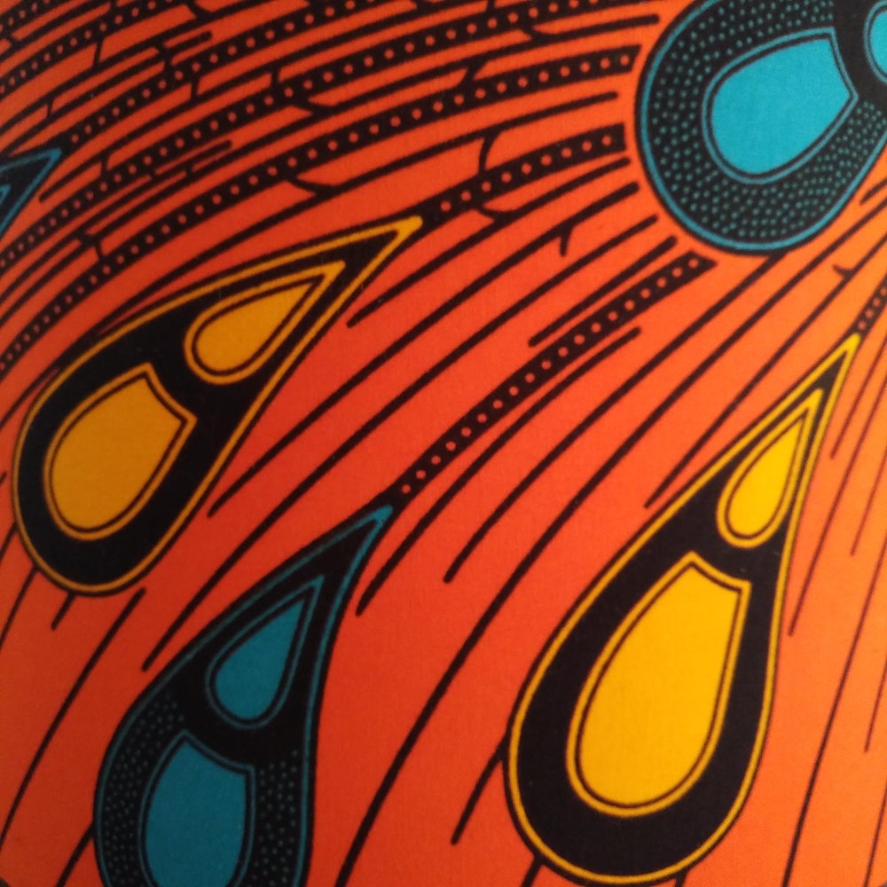 African Peacock Feathers Drum Lampshade OKIN