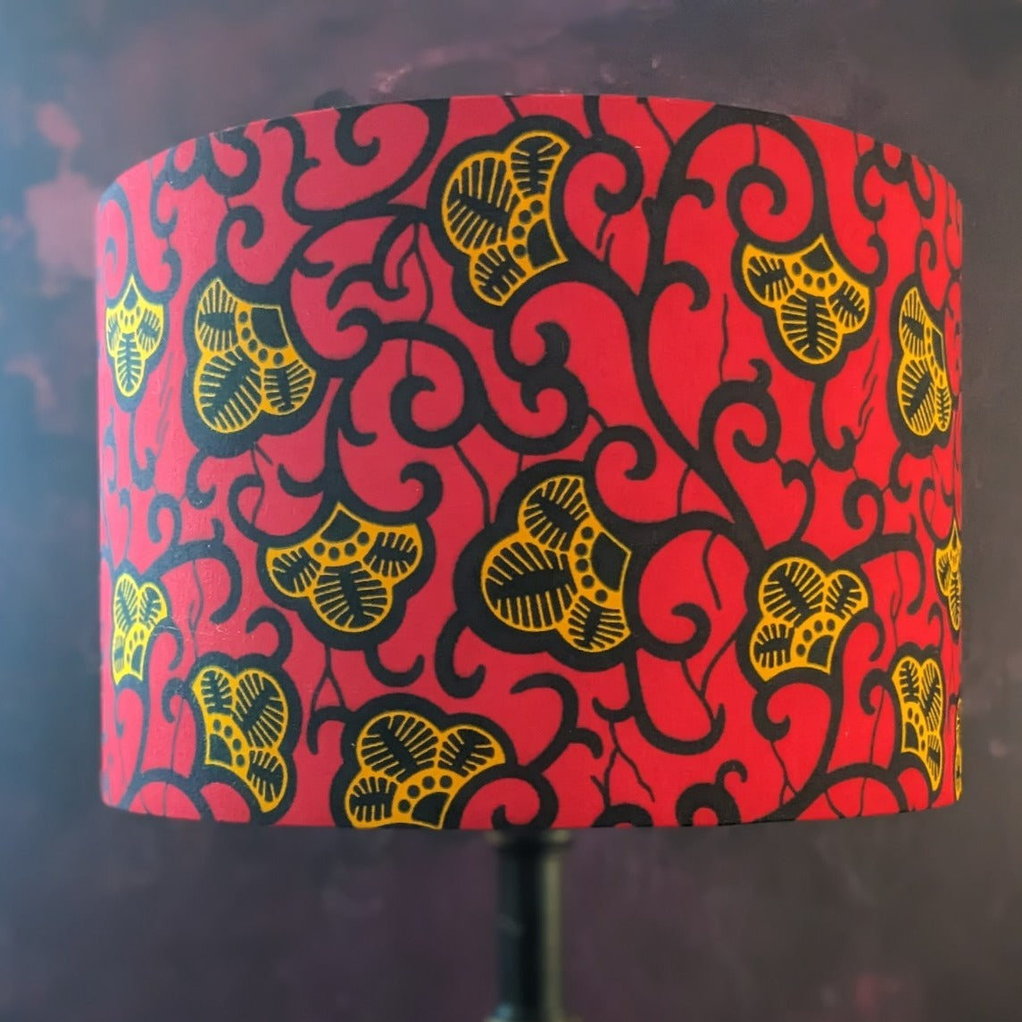 Red Yellow Gold Flower African Lampshade AYOKA