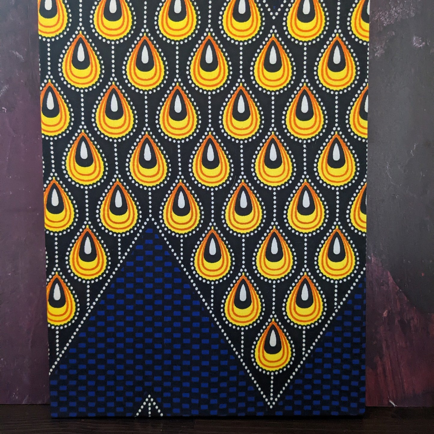 Blue Yellow Peacock Feather African Wall Art TAUSI