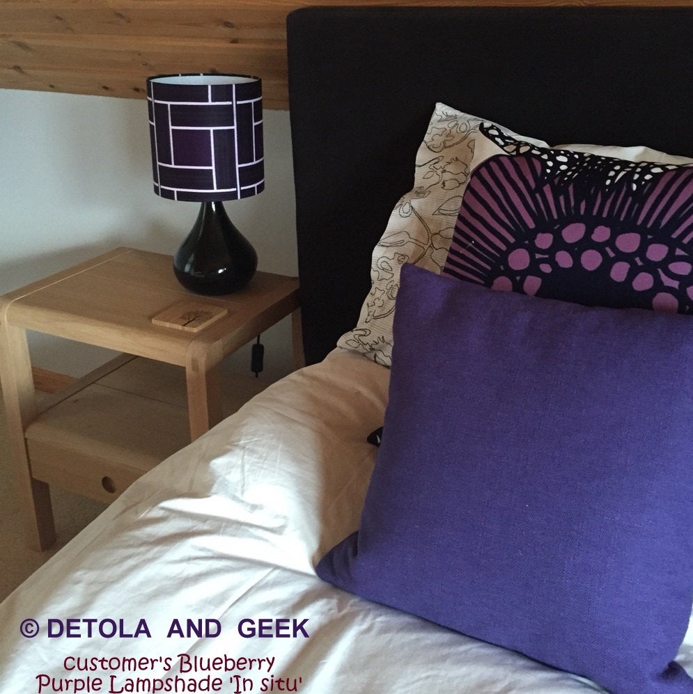 Blueberry Geometric Drum Lampshade AMINA