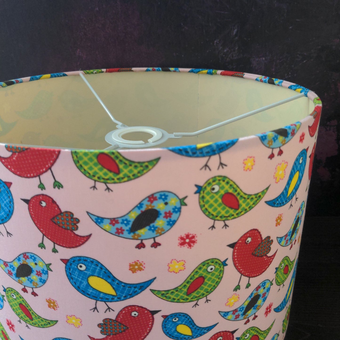SECONDS Pink Ceiling Lampshade: colourful tweety bird pattern