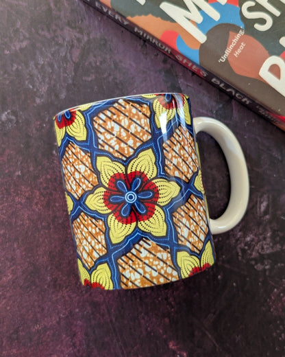 ABEBA Mug: Bold African Daisy Print Ceramic Mug (110z)