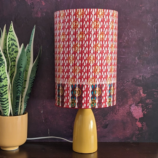 Red Geometric Stripe Tribal AZAD Lampshade