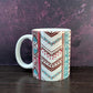 ROKIA MUG: African Mudcloth Stripes Pink Green Brown