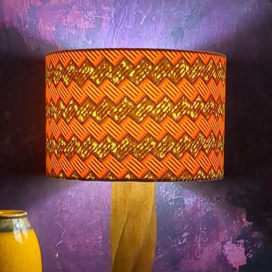 Orange Brown Brick African Lampshade BIRIKI