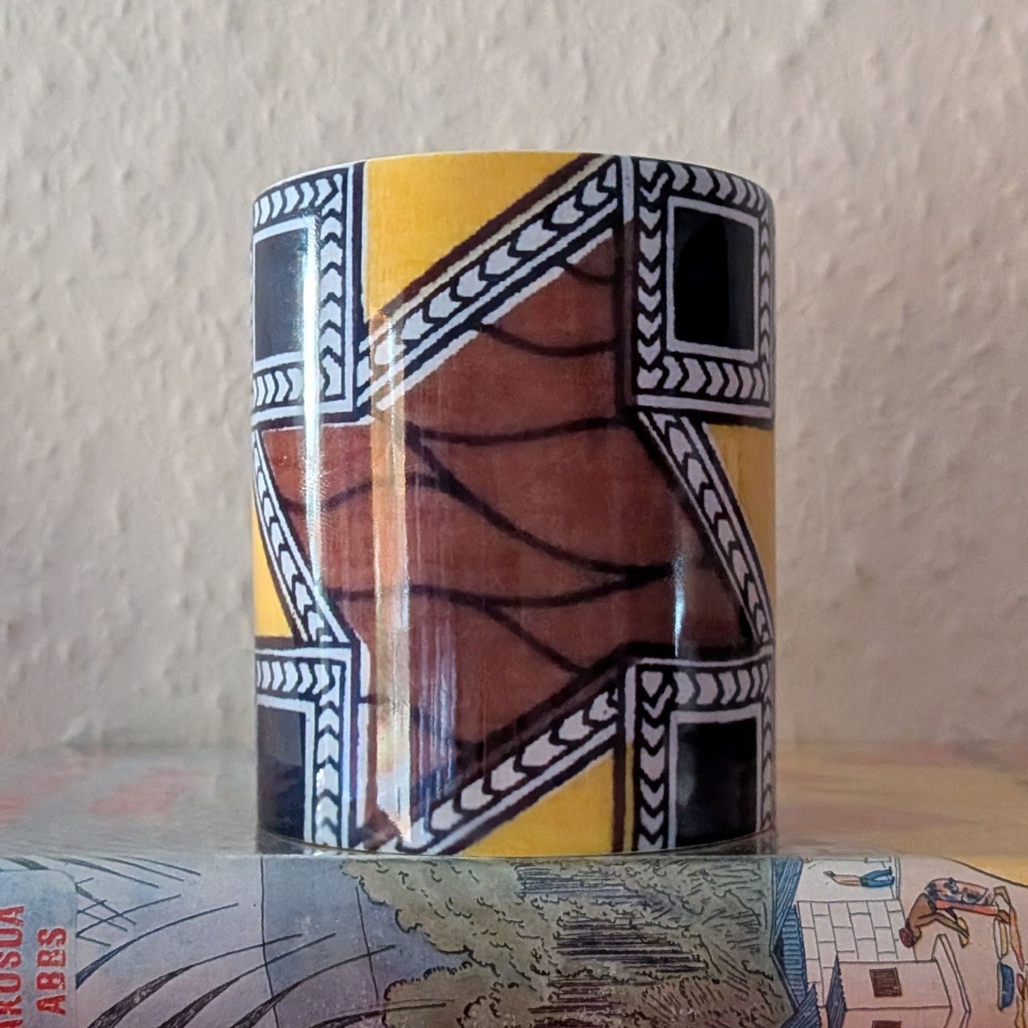 Yellow Brown African MCM Ceramic Mug OREWA