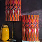IBEJI Lampshade Set of Two in Orange Magenta Purple Aztec Tribal pattern