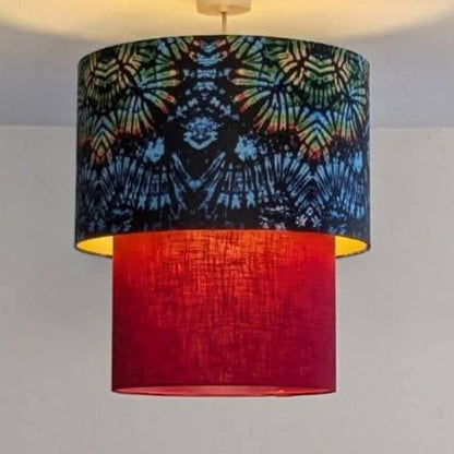 Indigo & Red Two Tier Luxe Lampshade AGBEKE