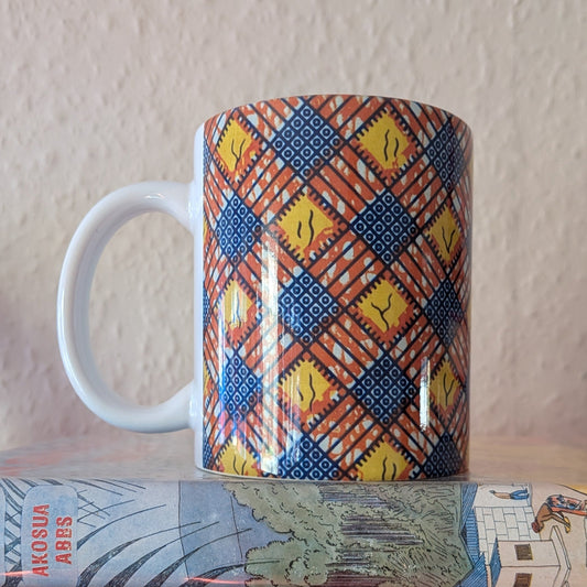 Geometric Criss Cross African Ceramic Mug KULLUN