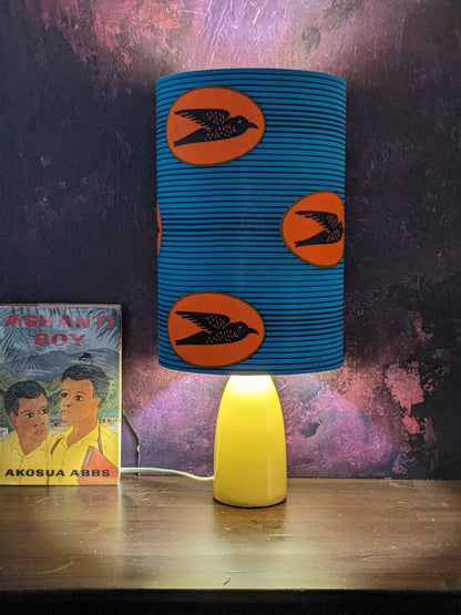 TWAAM Lampshade Set of Two in Turquoise Orange Swallow Bird pattern