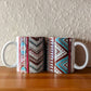 ROKIA MUG: African Mudcloth Stripes Pink Green Brown