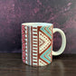 ROKIA MUG: African Mudcloth Stripes Pink Green Brown