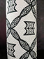 Tall African Adinkra Tribal Lampshade (ex-display): Freedom Symbol in Black & White