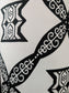 Tall African Adinkra Tribal Lampshade (ex-display): Freedom Symbol in Black & White
