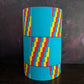 Colourful African Kente Lampshade (ex-display/seconds): Turquoise yellow magenta pink