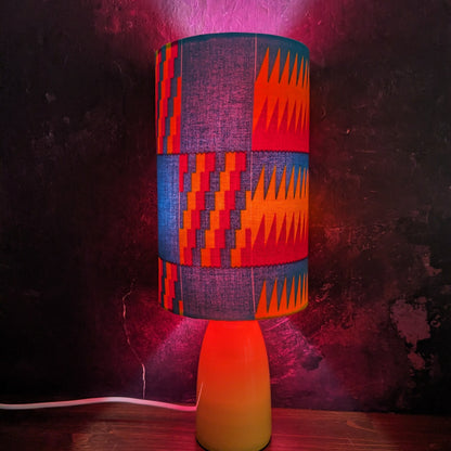 Colourful African Kente Lampshade (ex-display/seconds): Turquoise yellow magenta pink