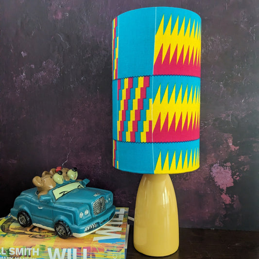 Colourful African Kente Lampshade (ex-display/seconds): Turquoise yellow magenta pink