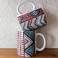 ROKIA MUG: African Mudcloth Stripes Pink Green Brown