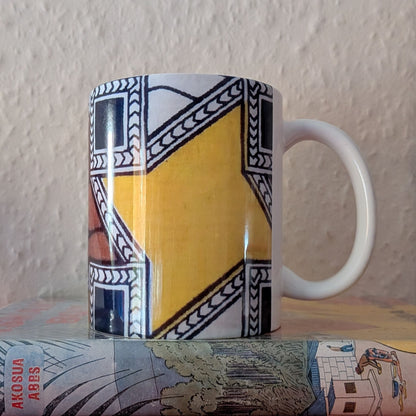 Yellow Brown African MCM Ceramic Mug OREWA