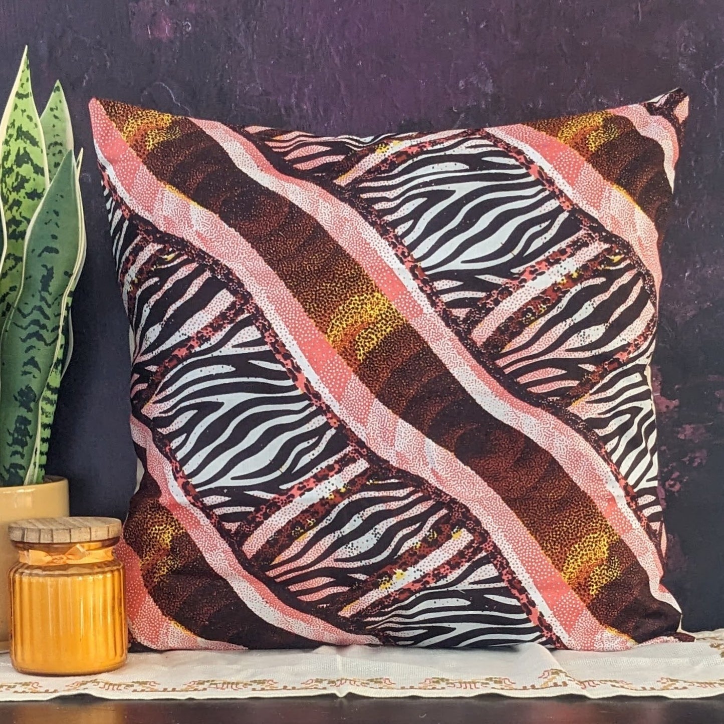 Wild Animal Stripe African Cushion SAFARI