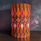 IBEJI Lampshade Set of Two in Orange Magenta Purple Aztec Tribal pattern